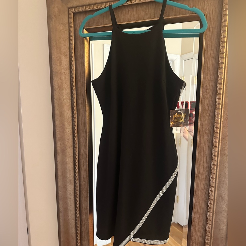 Little black dress with rhinestone hem NWT